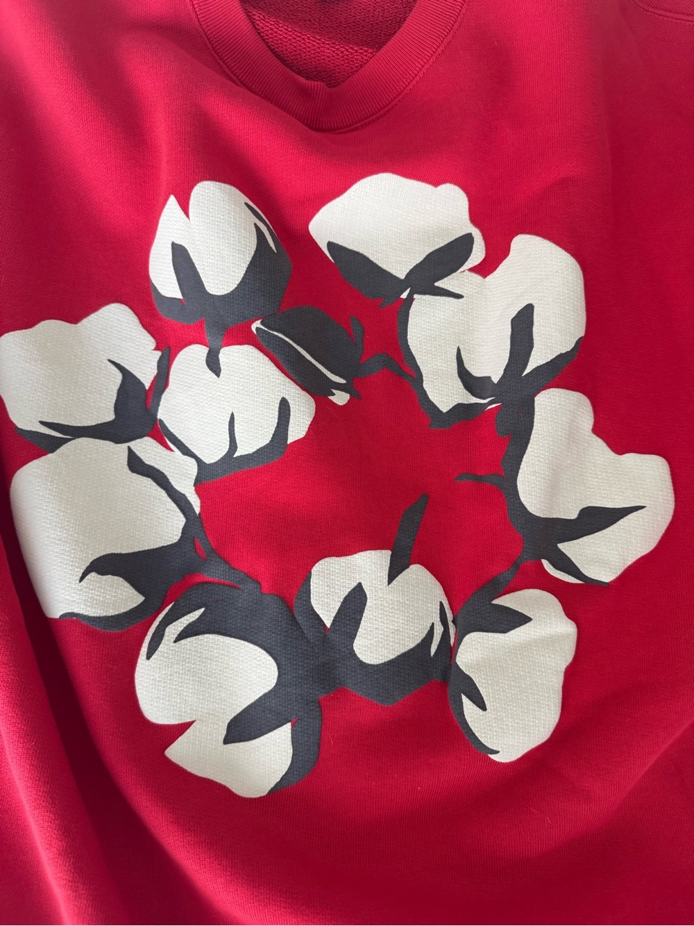 Denim Tears x Cactus Plant Flea Market Cactus Tears Crewneck 'Red' - Picture 6 of 6